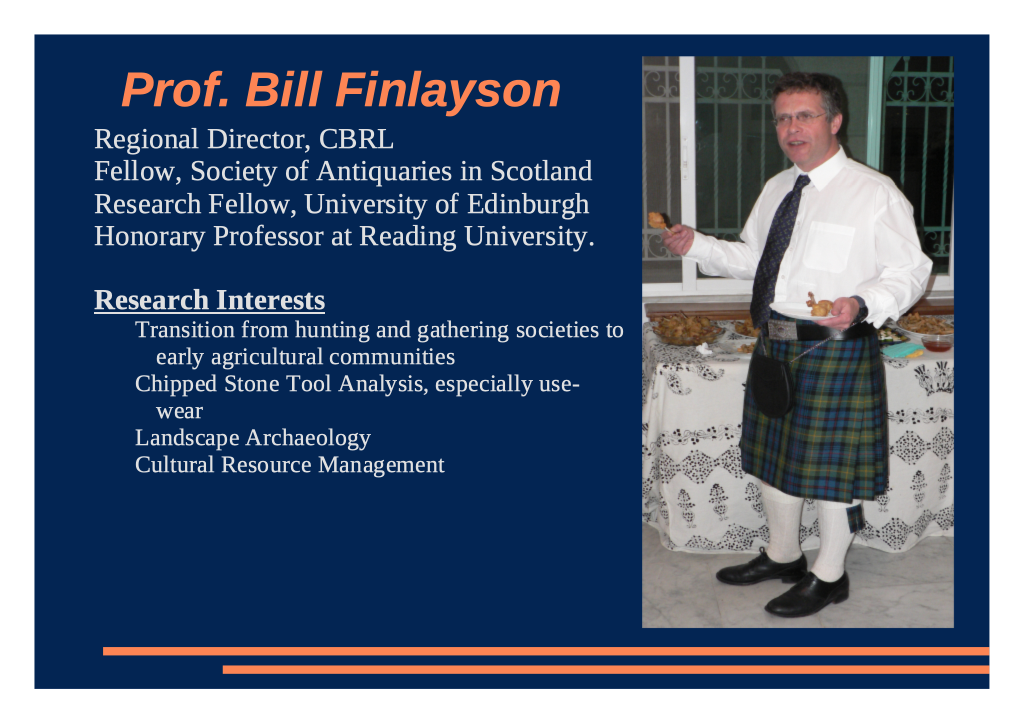 Prof. Bill Finlayson, CBRL Regional Director