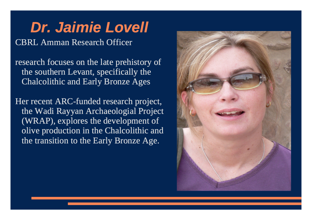 Dr. Jaimie Lovell, CBRL Amman Research Officer